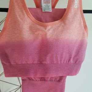 Gymshark Adapt Ombre Seamless Sports Bra - Orange Marl/Pink